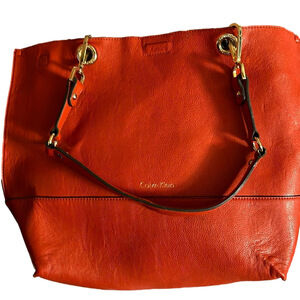 Calvin Klein Sonoma Reversible Tote, 12”Tall, 16”Wide, 5”Bottom width, Gold Hdw.